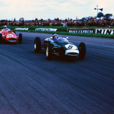 GP de Grande Bretagne à Silverstone : Jim devant Phill Hill sur une Ferrari à moteur avant...
© Al Bochroch